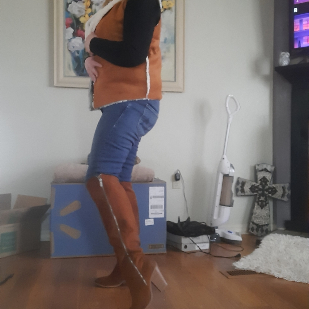 Justfab Boots over knee distressed boots - Picture 8 of 10